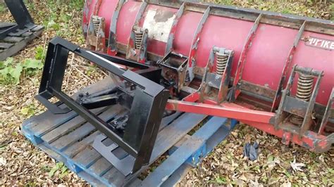 skid steer plow convertion|Truck Plow Converted To Skid Steer Quick Attach For Tractor.